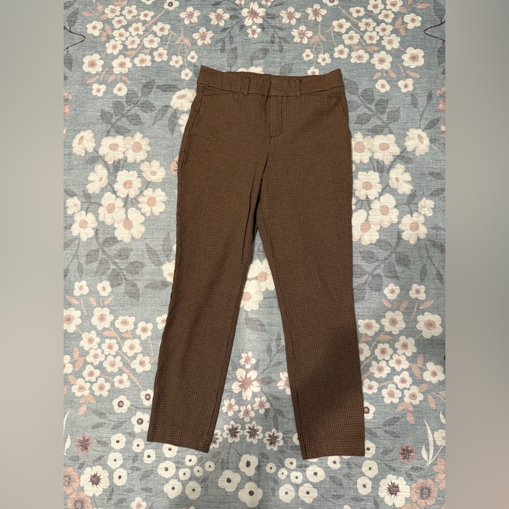 Old Navy Women's Brown Checkered Trousers